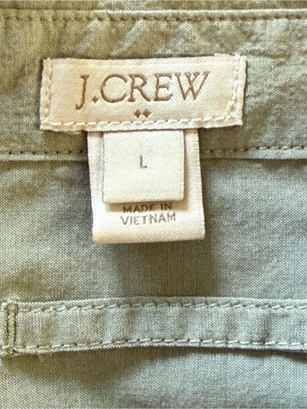 J.Crew Sage Green 100% Cotton Popover Women’s Large Roll Tab Sleeve Shirt Large